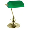 Bild von EGLO Tischleuchte BANKER, Ein-/Ausschalter, ohne Leuchtmittel, Lampe für Schreibtisch, in messing und grün, mit Zug-Schalter, E27