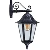 Bild von EGLO Wandleuchte Navedo Außen-Wandlampe, Wandlampe aus Aluguss und Glas, E27, IP44, ohne Leuchtmittel, Wand-/Deckenleuchte - L20 x H47,5 x AL28,5 cm - schwarz, silber-patina
