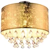 Bild von GLOBO LIGHTING Deckenleuchte, Leuchtmittel nicht inklusive, Deckenlampe Deckenleuchte Kronleuchter Kristalllampe Blattgold Textil