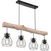 Bild von GLOBO LIGHTING Hängeleuchte, Leuchtmittel nicht inklusive, Hängeleuchte Pendelleuchte Holz Deckenleuchte, Retro, Esszimmerlampe