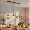 Bild von GLOBO LIGHTING Hängeleuchte, Leuchtmittel nicht inklusive, Hängelampe Esstischleuchte Pendellampe Glas bunt 4 flammig H 120 cm