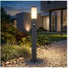 Bild von GLOBO LIGHTING Pollerleuchte, Leuchtmittel nicht inklusive, Gartenlampe mit Bewegungsmelder anthrazit Gartenstehlampe Edelstahl