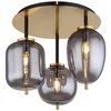 Bild von GLOBO LIGHTING Deckenleuchte BLACKY I, ohne Leuchtmittel, Hängeleuchte Messing matt, Rauchglas, 3 Gläser, E14