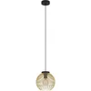 Bild von EGLO Hängeleuchte VENEZUELA Pendellampe, Esszimmerlampe, Metall, schwarz, gold, E27, ohne Leuchtmittel, Leuchtmittel wechselbar, Esstischlampe, Pendelleuchte, Drahtschirm, 1 flammig, 110x23,5cm