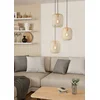 Bild von EGLO Hängeleuchte ROMAZZINA Pendelleuchte, Esstischleuchte, sandfarben, Metall, E27, ohne Leuchtmittel, Hängelampe, Wohnzimmer, modern, ballonförmiger Lampenschirm, 110x46cm