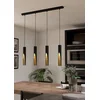 Bild von EGLO Hängeleuchte BARBOTTO Pendellampe, Stahl, GU10, IP20, Hängelampe, Esszimmerlampe, LED fest integriert, Hängeleuchte, L92,5 x B6,0 x H110 cm, schwarz, gold, 4X4,5W inkl.