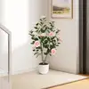 Bild von Costway 90 cm Kunstbaum mit Blüten Künstlicher Kamelienbaum Kunstpflanze im Topf Kamelienpflanze Rosa