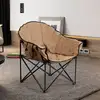 Bild von Costway Übergroßer Campingstuhl mit Getränkehalter & Hoher Rückenlehne Faltbares Campingsofa Belastbarkeit bis 200 KG Braun