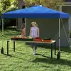 Bild von Costway 3 x 3 m Pop-up-Pavillon mit Seitenwand Tragbarer Gartenpavillon inkl. Schattenspender mit Rolltasche Blau