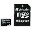 Bild von Verbatim Micro SDXC Card Class 10 (64 GB, microSDXC, U1, UHS-I), Speicherkarte, Schwarz