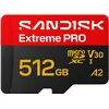 Bild von Sandisk Extreme Pro (512 GB, microSDHC, microSDXC, U3, UHS-I), Speicherkarte, Rot, Schwarz, Gold