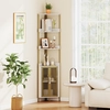Bild von Costway 170 cm Hoh Eckregal mit Schrank & Türen & Metallrahmen Freistehendes Bücherregal Weiß