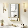 Bild von Costway LED Badspiegel mit 3 Lichtfarben & Einstellbare Helligkeit Wandmontierter Schminkspiegel 80 x 60 cm