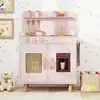 Bild von Costway Kinder Spielküche mit Stauraum & Licht & Sound & Realistischem Eismaschine Holzküche Rosa