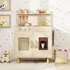 Bild von Costway Kinder Spielküche mit Stauraum & Licht & Sound & Realistischem Eismaschine Holzküche Gelb