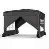 Bild von Costway 3x3m Pop up Pavillon Winterfester Gartenpavillon mit 4 Abnehmbaren Seitenwänden & Sandsäcke Schwarz