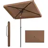 Bild von Costway Sonnenschirm 200 x 130 cm Rechteckiger Balkonschirm mit 30° Neigungswinkel Knickbarer Gartenschirm Braun