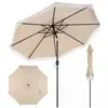 Bild von Costway Sonnenschirm 270 cm Gartenschirm mit Kurbel & Neigefunktion Balkonschirm Beige