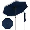 Bild von Costway Sonnenschirm 270 cm Gartenschirm mit Kurbel & Neigefunktion Balkonschirm mit 8 Metallrippen Blau