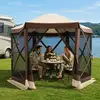 Bild von Costway Pop-up Pavillon für 4-6 Personen Faltpavillon mit 6 Moskitonetzen & Reißverschlusstür 300 x 258 x 230 cm