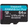 Bild von Kingston Canvas Go! Plus (64 GB, microSDXC, U3, UHS-I), Speicherkarte, Blau, Schwarz
