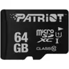 Bild von Patriot MicroSDXC UHS-I Klasse 10 (64 GB, microSDXC, U1, UHS-I), Speicherkarte, Schwarz