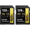 Bild von Lexar Professional 1800x (2 Pack) (128 GB, SDXC, U3, UHS-II), Speicherkarte, Schwarz