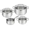 Bild von Tefal Duetto Plus Topf-Set 7-teilig, Edelstahl-Kochgeschirr mit Messmarkierungen, Pfannenset + Topfset, Silber