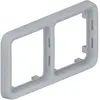 Bild von Legrand, Zubehör Schalterprogramm, Plexo55 Modular Feuchtraum Abdeckrahmen 2-fach waagerecht grau Feuchtraum Aufputz 069683