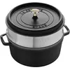 Bild von Staub Cocotte mit Dämpfeinsatz, Pfanne + Kochtopf, Schwarz