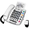 Bild von Geemarc Pack SERENTIES Schnurgebundenes Seniorentelefon Fallband-Sensor Beleuchtetes Display Weiss, Telefon, Weiss