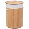 Bild von 5Five, Wäschekorb, Kosz na pranie Kosz na pranie BAMBOO, okr g y z pokrywk , 48 l (48 l)