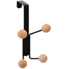 Bild von 5Five, Garderobe + Kleiderstange, Kugelhaken Holz/Metall 4t Tür, schwarz