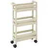 Bild von 5Five, Servierwagen, Trolley 3 Ebenen Leinenfarbe, Beige Leinen