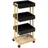 Bild von 5Five, Servierwagen, Trolley mit Aufbewahrungsboxen - Holz / Schwarz