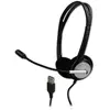 Bild von MCL Casque stéréo avec micro avec (Kabelgebunden, USB-A), Office Headset, Schwarz, Silber