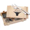 Bild von WMF Steakbesteck Set Steakmesser 6 Personen 12tlg Spezialklingenstahl Eichenholz Holzkiste, Besteck, Silber