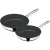 Bild von WMF Devil Keramik-Bratpfannen-Set 2-teilig (24/28cm), Braten und Kochen, Edelstahlgriff, Pfannenset + Topfset, Silber