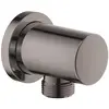 Bild von Grohe, Duschgleitstange + Brausehalter, Wandanschlussbogen Rainshower 1/2Zoll, runde Rosette hard graphite