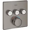 Bild von Grohe, Duscharmatur + Badewannenarmatur, Thermostat GROHTHERM SMARTCONTROL eck 3 Absp.ve. hard graphite gebürstet