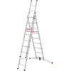 Bild von Hailo, Leiter + Gerüst, S100 ProfiLOT, Aluminium Kombileiter 3-teilig, 2x9 + 1x8 Sprossen (Stehleiter, 582 cm)