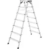 Bild von Hailo, Leiter + Gerüst, D60 StandardLine, Alu-Sicherheits-Doppelstufenleiter, 2 x 7 Stufen (Stehleiter, 136 cm)