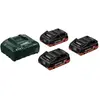 Bild von Metabo, Werkzeugakku + Ladegerät, Basis-Set 3 X LIHD 4.0 AH (18 V)
