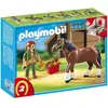 Bild von Playmobil Shire Horse mit rot-grauer Pferdebox (5108)