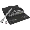 Bild von Wera, Ratsche, 8100 SC 11 Zyklop Metal-Knarrensatz (1/2")
