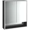 Bild von Emco, Spiegelschrank, loft Lichtspiegelschrank mit Unterfach, 600 mm, Aufputzmodell, schwarz/spiegel, 979813504 (64.40 x 17.50 x 73.30 cm)