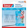 Bild von tesa, Klebehaken + Klebenagel, Klebehaken für Glas, 1kg Halteleistung, spurlos ablösbar & wiederverwandbar, 2 Haken