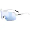 Bild von Uvex, Unisex, Sportbrille, Sportstyle 235 V (White Matt, variomatic litemirror blue (S1-3)), Weiss