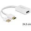 Bild von Delock 62496 HDMI zu (DP, 24.50 cm), Data + Video Adapter, Weiss