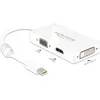 Bild von Delock Mini Displayport 1.1 zu (DVI, HDMI, VGA, 10 cm), Data + Video Adapter, Weiss